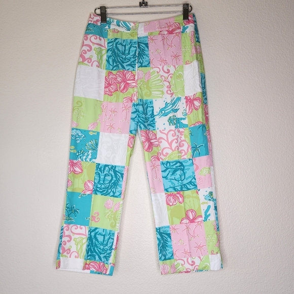 Lilly Pulitzer White Lable Patchwork Pants 2P - Picture 1 of 6